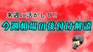 今週の相場の後付け解説