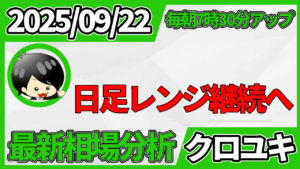 2025年9月22日 ドル円相場分析レポート –レンジ継続と本日の戦略