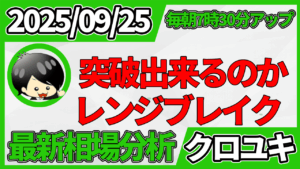 2025年9月25日 ドル円相場分析レポート –日足上限付近に到着と本日の戦略-