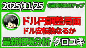 2025年11月25日 ドル円相場分析レポート –調整局面と本日の戦略