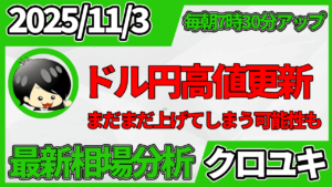 2025年11月3日 ドル円相場分析レポート –止まらないドル円と本日の戦略